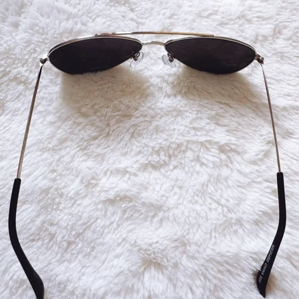 Carl Black w/ Silver Rims Aviator Sunglasses